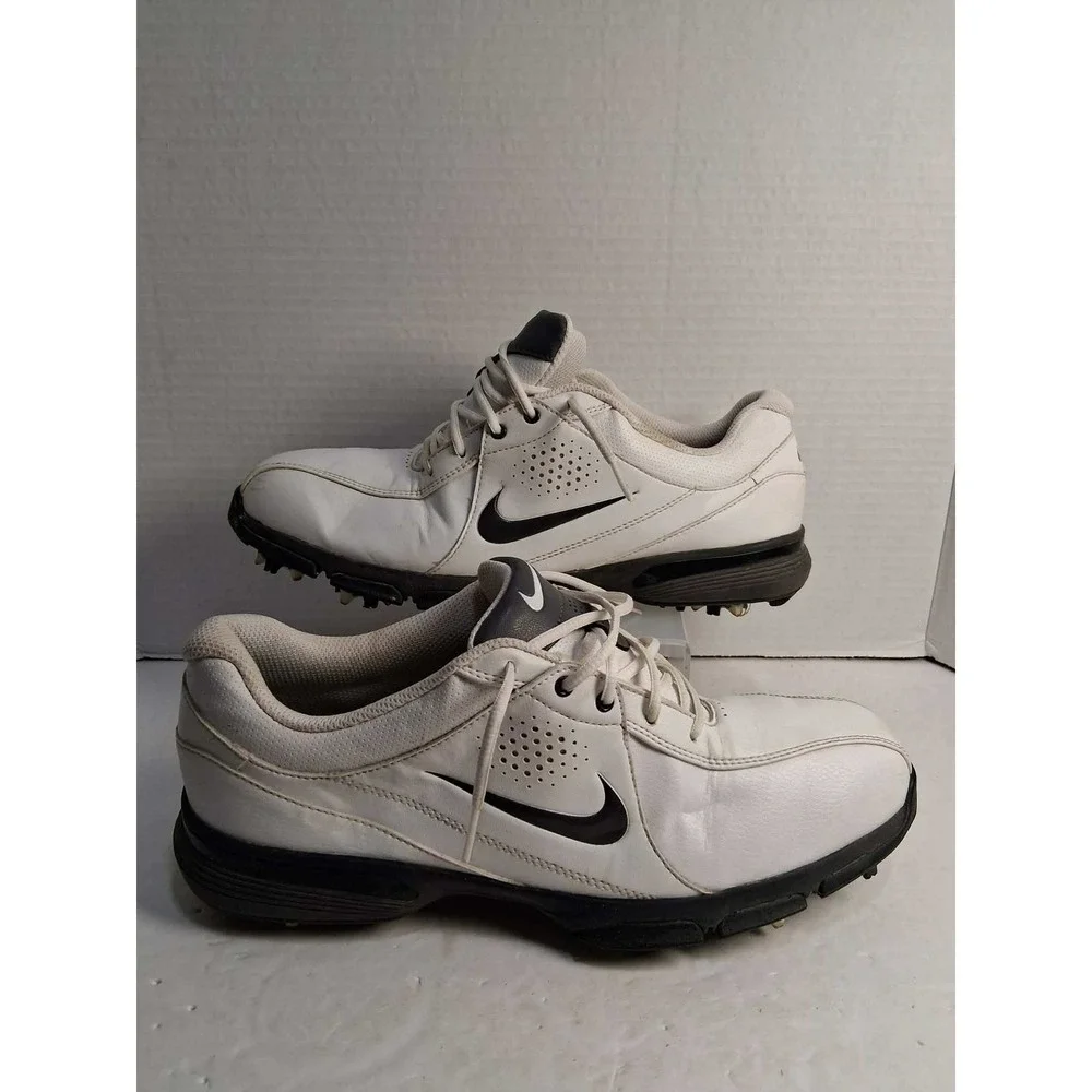 Nike Durasport III 3 Mens Sz 8 M White Soft Spikes Golf Shoes 628527-101